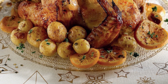 Πατατούλες στον φούρνο με πορτοκάλι και μουστάρδα