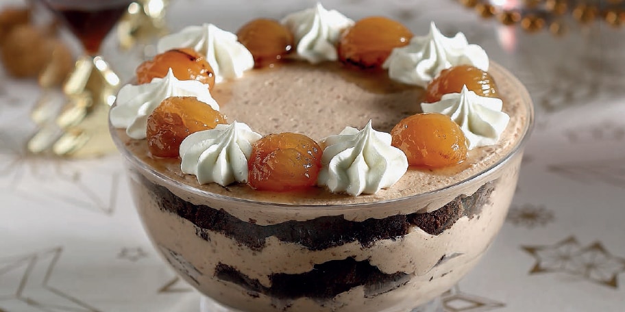 Trifle με κρέμα κάστανο