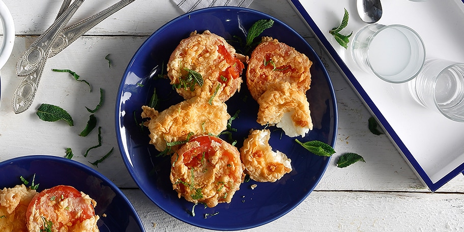 Χαλούμι τηγανητό με ντομάτες