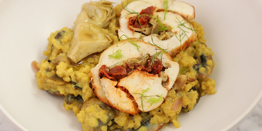 Τραχανότο με μανιτάρια & βιολογικό κοτόπουλο  με κύβο κότας Knorr