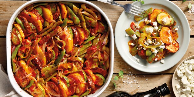 Φασολάκια με λαχανικά στον φούρνο