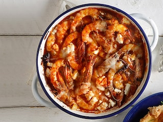 Γαρίδες σαγανάκι στον φούρνο