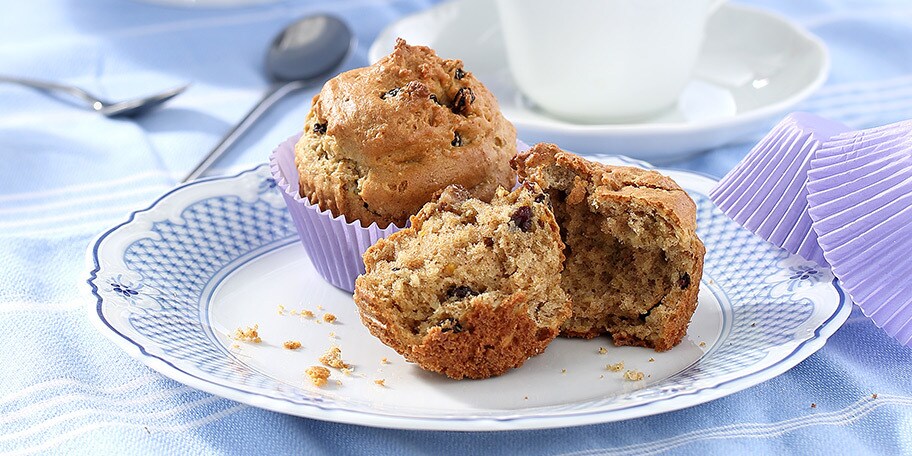 Μάφινς με βρώμη και σταφίδες