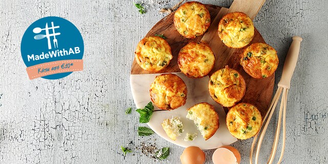 Ομελετάκια μάφιν με αρακά και φρέσκο δυόσμο