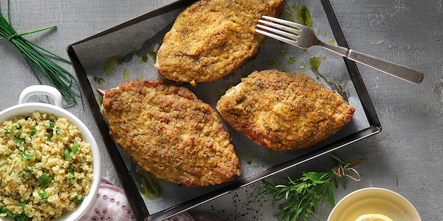 Φέτες ψαριού με κρούστα μυρωδικών στο φούρνο