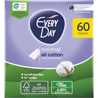EVERY DAY | Σερβιετάκια All Cotton Normal 60 Τεμάχια