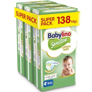 BABYLINO | Πάνες Sensitive Cotton Soft No4+ 138 Τεμάχια