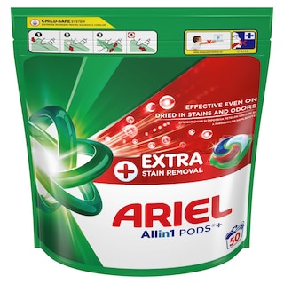 ARIEL | Kάψουλες Πλυντηρίου Ρούχων Allin1 Pods Extra Clean 50 Τεμάχια
