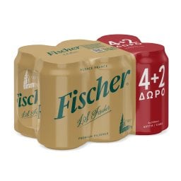 FISCHER | Μπύρα Pilsner 330ml 4+2 Δώρο