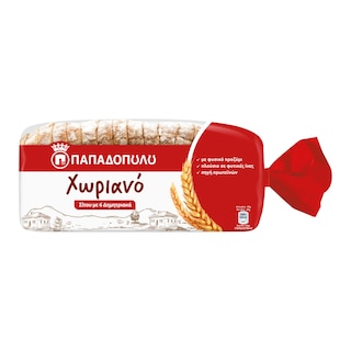 ΠΑΠΑΔΟΠΟΥΛΟΥ | Ψωμί Τοστ Χωριανό Σίτου με 6 Δημητριακά 500g
