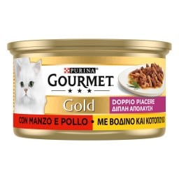 GOURMET | GOLD | Γατοτροφή Βοδινό & Κοτόπουλο 85g