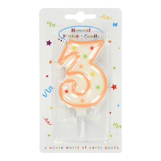 DECORATA | Κερί Γενεθλίων Νο3 1 Τεμάχιο
