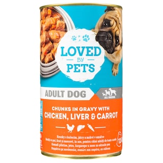 LOVED BY PETS | Σκυλοτροφή Κοτόπουλο Συκώτι Καρότο σε Σάλτσα 1.24kg