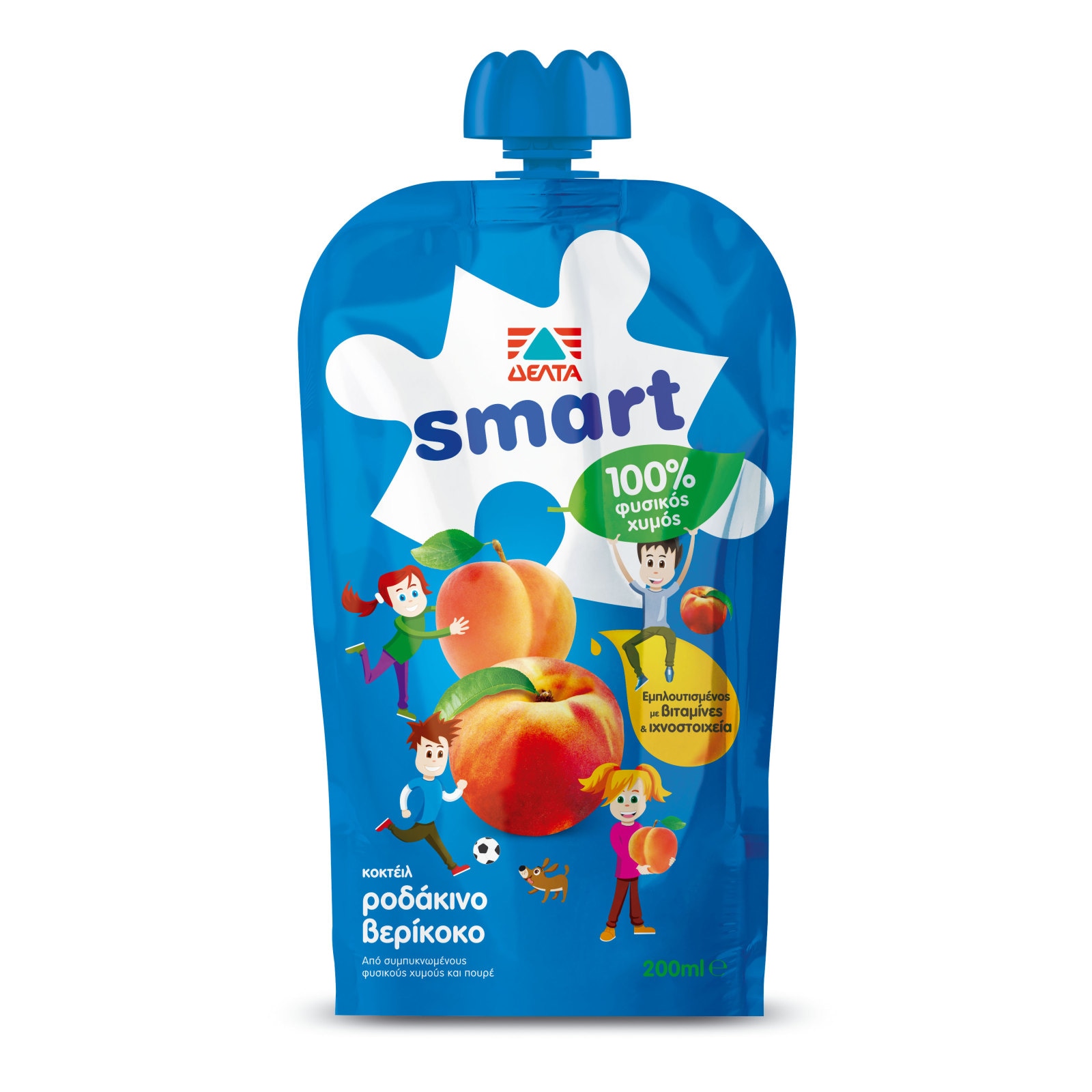 ΔΕΛΤΑ Φυσικός Χυμός Smart Ροδάκινο Βερίκοκο 200ml
