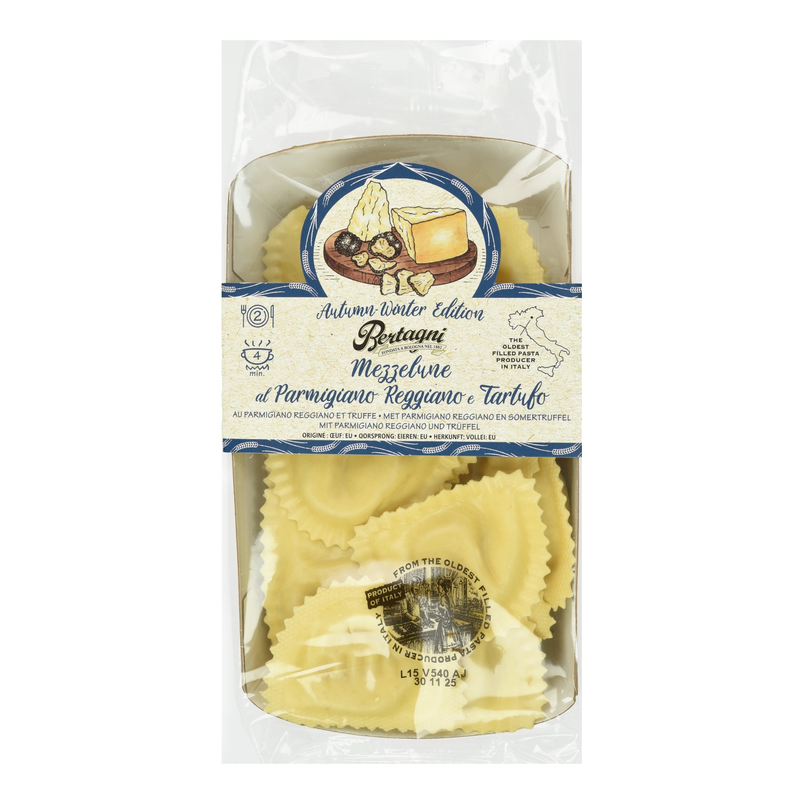 BERTAGNI Φρέσκα Ζυμαρικά Γεμιστά με Παρμεζάνα και Τρούφα 250g