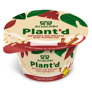 ΔΩΔΩΝΗ | Φυτικό Επιδόρπιο Plant'd Βρώμη με Μήλο & Κανέλα 150g