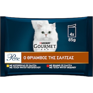GOURMET | Γατοτροφή Θρίαμβος Σάλτσας Βοδινό Κοτόπουλο 4x85g