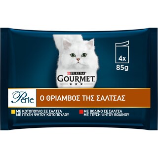 GOURMET | Γατοτροφή Θρίαμβος Σάλτσας Βοδινό Κοτόπουλο 4x85g