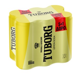 TUBORG | Σόδα Λεμόνι Κουτί 330ml 5+1 Δώρο