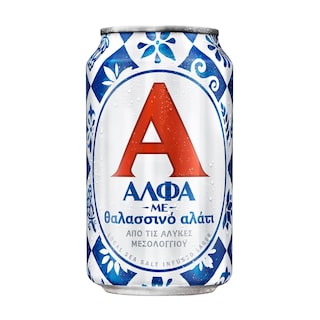 ΑΛΦΑ | Μπύρα Lager με Θαλασσινό Αλάτι Κουτί 330ml