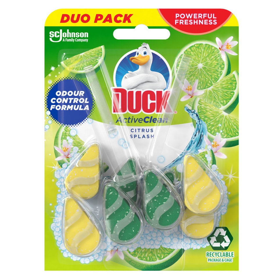 DUCK WC Block Active Clean Citrus Splash 2x38.6g