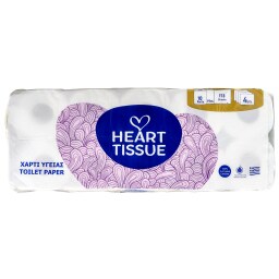 HEART TISSUE | Χαρτί Υγείας 4 Φύλλα 10 Ρολά 1.12kg