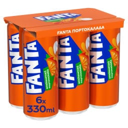 FANTA | Πορτοκαλάδα Κόκκινη Λιγότερη Ζάχαρη Κουτί 6x330ml