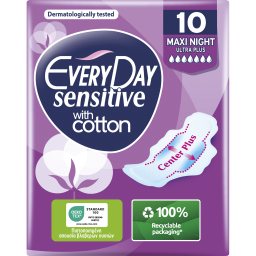 EVERY DAY | Σερβιέτες Sensitive Maxi Night Ultra Plus 10 Τεμάχια