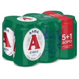 ΑΛΦΑ | Μπύρα Lager Κουτί 6x330ml 5+1 Δώρο