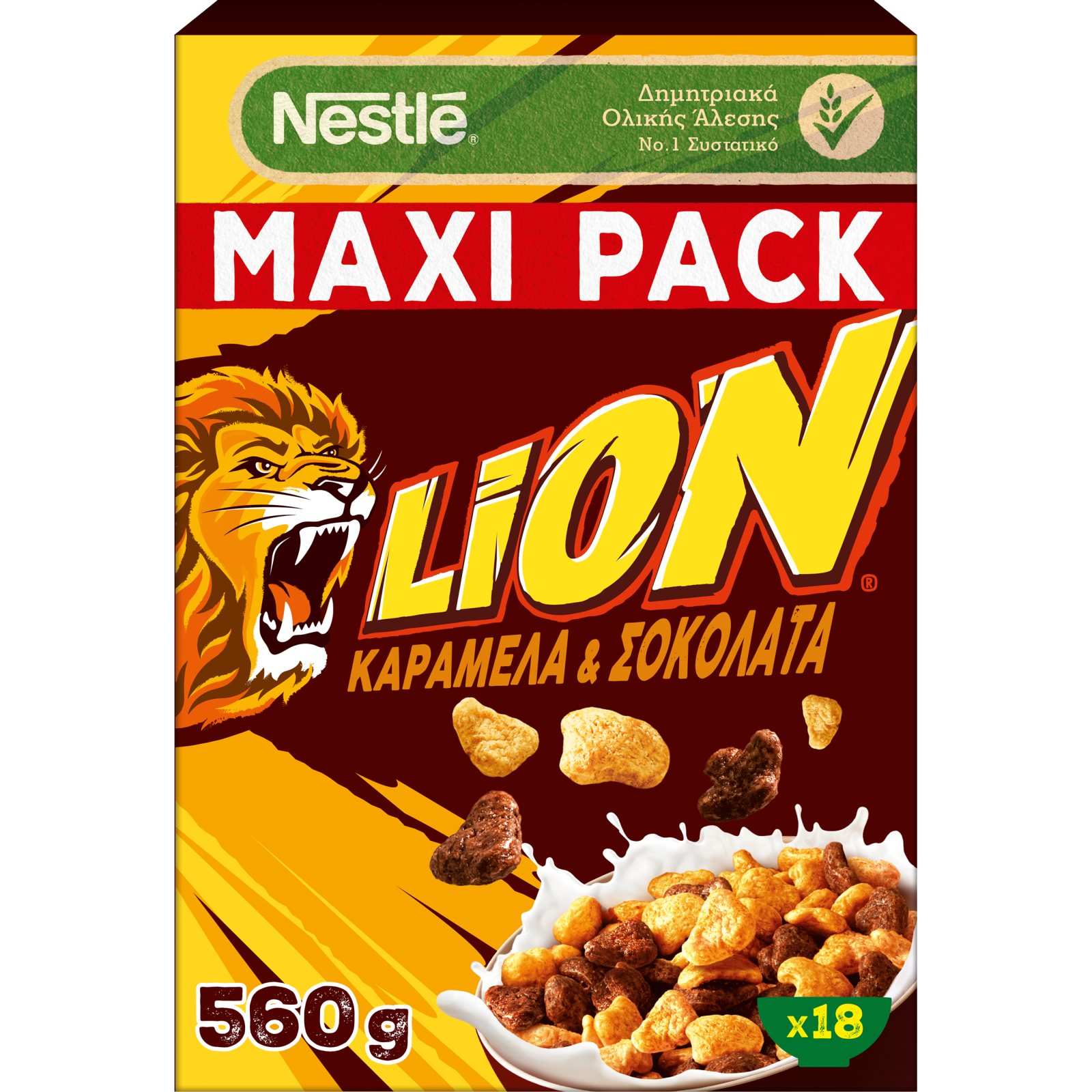 LION Δημητριακά Ολικής Άλεσης Καραμέλα Σοκολάτα 560g