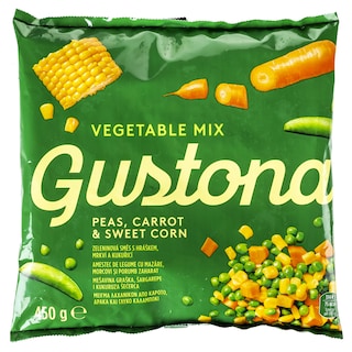 GUSTONA | Μείγμα Λαχανικών Καρότο Αρακάς και Καλαμπόκι 450g