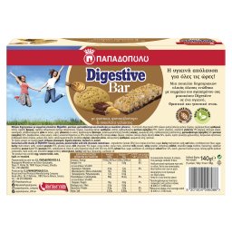 ΠΑΠΑΔΟΠΟΥΛΟΥ | Μπάρες Δημητριακών Digestive Φιστικοβούτυρο Σοκολάτα 5x28g