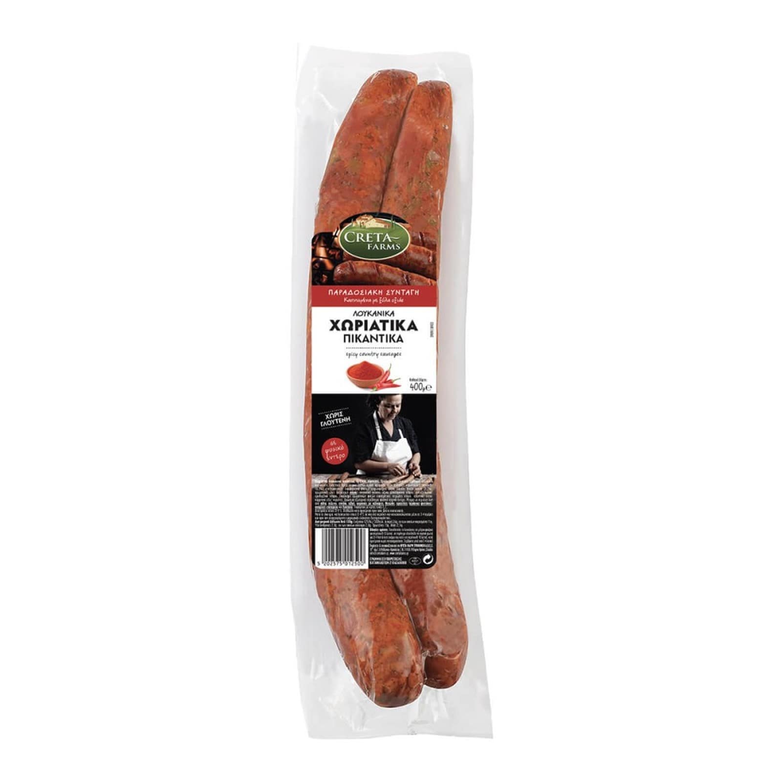 CRETA FARMS Λουκάνικα Χωριάτικα Πικάντικα 400g