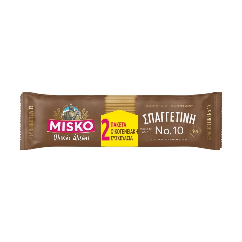 MISKO Σπαγγετίνη Νο10 Ολικής Άλεσης 2x500g