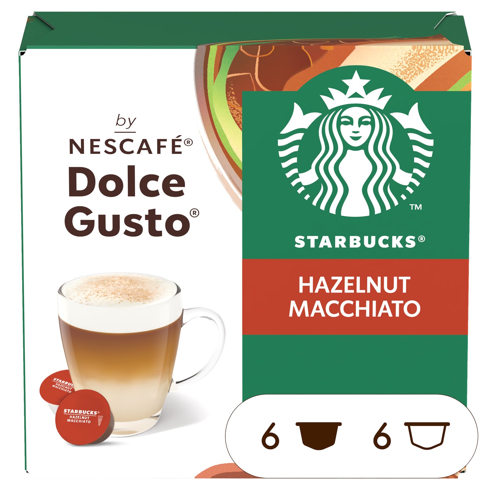 STARBUCKS Κάψουλες Καφέ Dolce Gusto Hazelnut Macchiato 123g