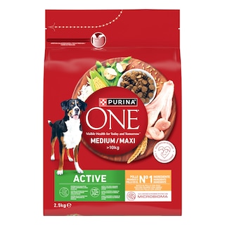 PURINA ONE | Σκυλοτροφή Medium Maxi Active Κοτόπουλο Ρύζι 2.5kg