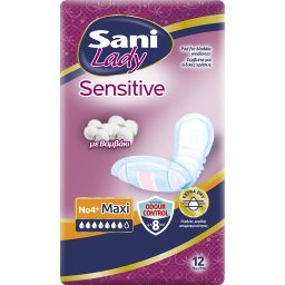 SANI | Σερβιέτες Ακράτειας Lady Maxi No4+ με Βαμβάκι 12 Τεμάχια