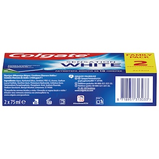 COLGATE | Οδοντόκρεμα Sensation White 2x75ml