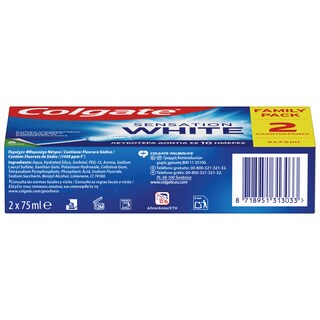 COLGATE | Οδοντόκρεμα Sensation White 2x75ml
