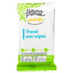 NATURE'S PROMISE | Υγρά Μαντηλάκια Καθαρισμού Χεριών 15 Τεμάχια