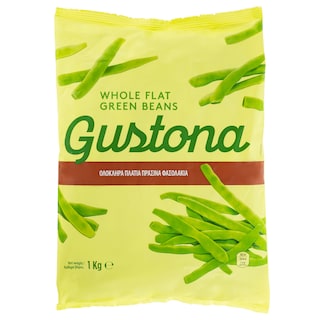 GUSTONA | Φασολάκια Πλατιά Πράσινα Ολόκληρα 1kg