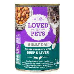 LOVED BY PETS | Γατοτροφή Βοδινό και Συκώτι σε Σάλτσα 415g