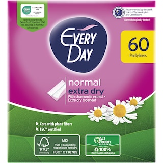 EVERY DAY | Σερβιετάκια Extra Dry Normal 60 Τεμάχια