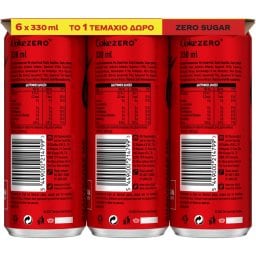 COCA COLA | Αναψυκτικό Cola Zero Κουτί 6x330ml 5+1 Δώρο