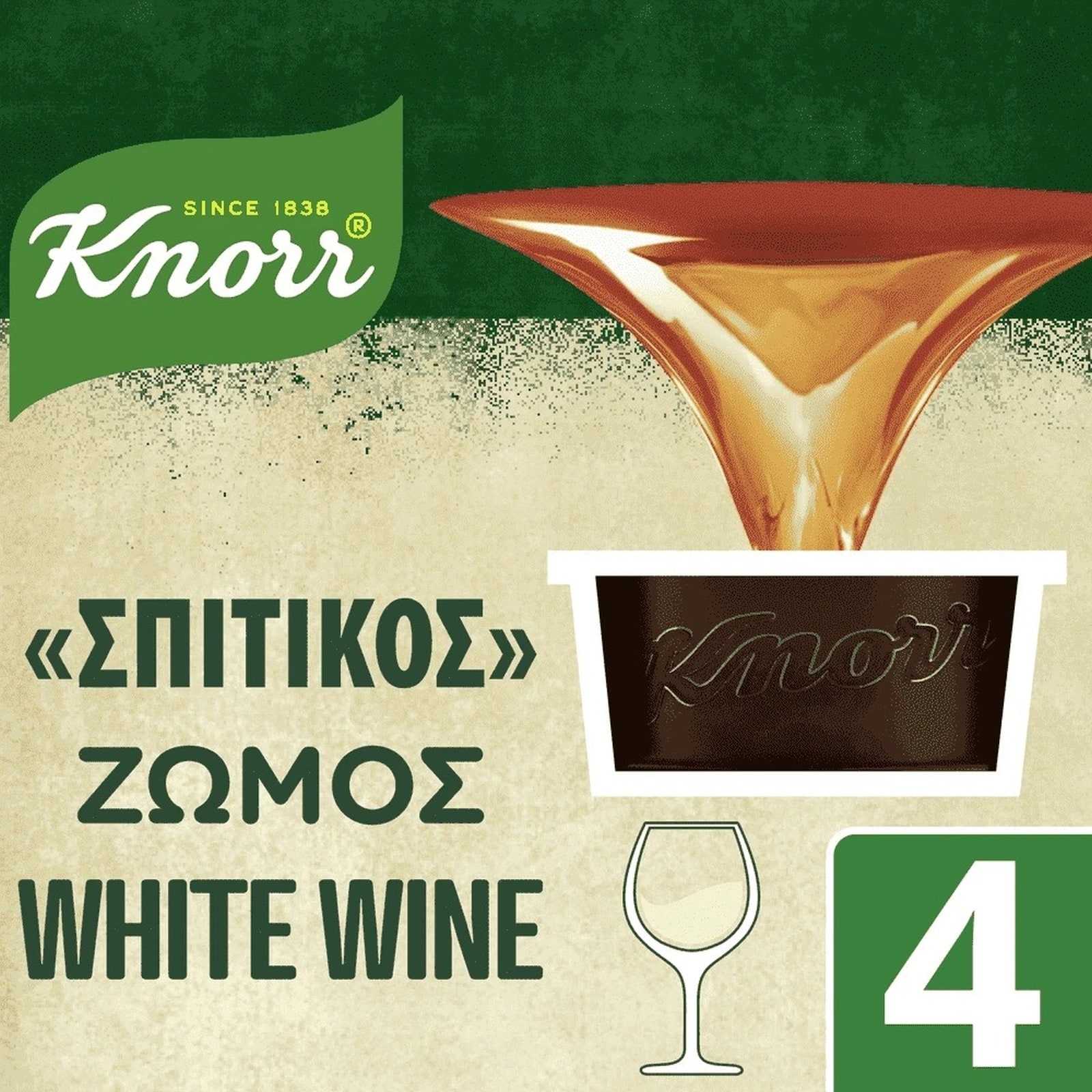 KNORR Σπιτικός Ζωμός Λευκού Κρασιού 4x26g