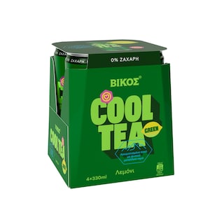ΒΙΚΟΣ | Cool Tea Πράσινο Τσάι Λεμόνι Μηδέν Ζάχαρη 4x330ml