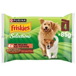 FRISKIES | Σκυλοτροφή Βοδινό και Πατάτες σε Σάλτσα 4x85g