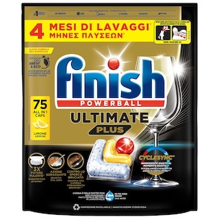 FINISH | Κάψουλες Πλυντηρίου Πιάτων Ultimate Plus Allin1 Λεμόνι 75 Τεμάχια