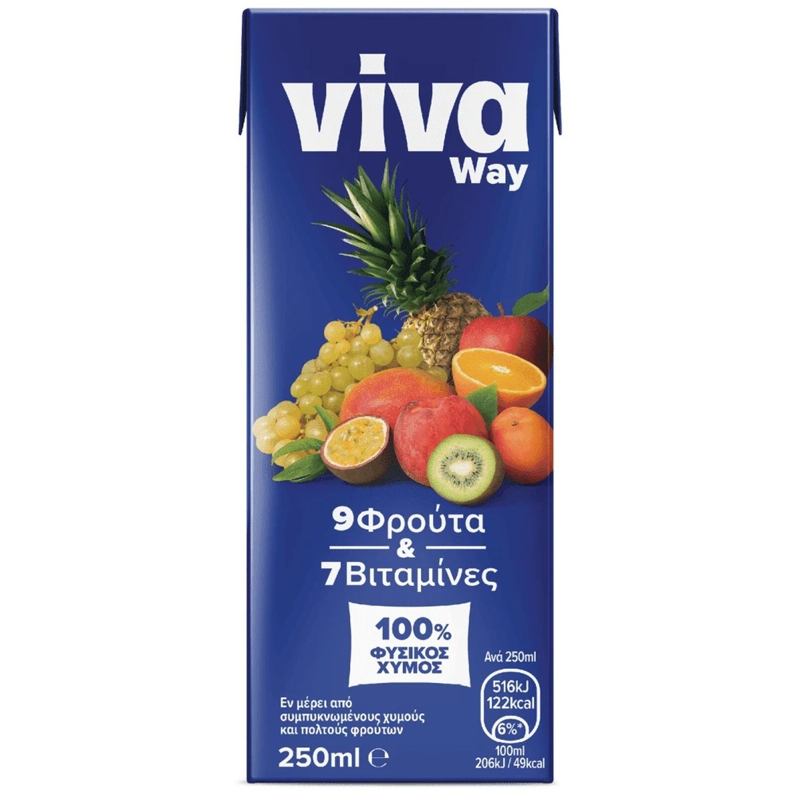 VIVA FRESH Φυσικός Χυμός 9 Φρούτα 250ml