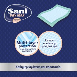 SANI | Υποσέντονα Dry Max Χωρίς Άρωμα 90x60cm 15 Τεμάχια